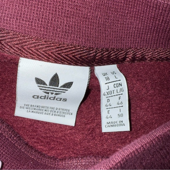 Adidas - Maroon & Black Crewneck Sweatshirt - Large - Picture 3 of 3
